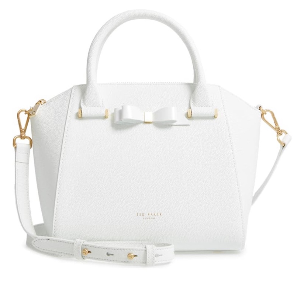 NWT Ted Baker London Janne Bow Leather White Tote